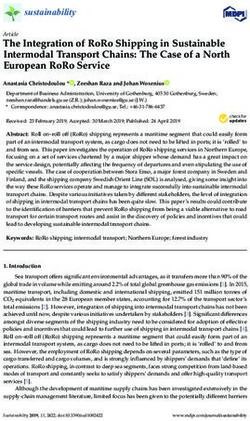 THE INTEGRATION OF RORO SHIPPING IN SUSTAINABLE INTERMODAL TRANSPORT CHAINS: THE CASE OF A NORTH EUROPEAN RORO SERVICE - MDPI
