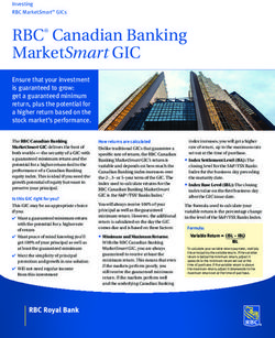 RBC CANADIAN BANKING MARKETSMART GIC - INVESTING RBC MARKETSMARTTM GICS