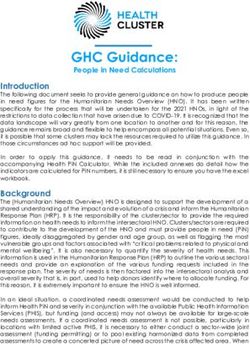 GHC Guidance: People in Need Calculations - World Health Organization