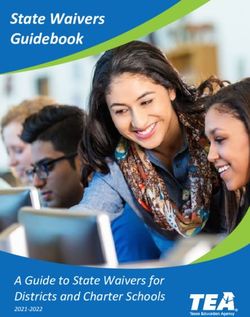 State Waivers Guidebook - A guide to state waivers for districts and charter schools - Texas Education Agency