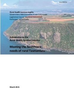 Meeting the healthcare needs of rural Tasmanians - Submission to the Rural Health Services Inquiry: Parliament of Tasmania