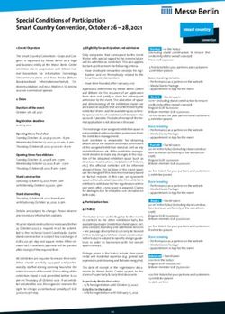 Special Conditions of Participation Smart Country Convention, October 26 - 28, 2021