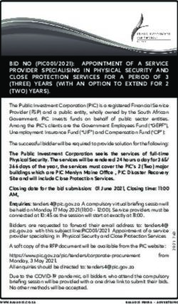 BID NO (PIC001/2021): APPOINTMENT OF A SERVICE PROVIDER SPECIALISING IN PHYSICAL SECURITY AND CLOSE PROTECTION SERVICES FOR A PERIOD OF 3 (THREE) ...