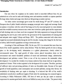 Managing Water Scarcity in a Tourist City: A Case Study of Shimla