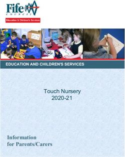 Information for Parents/Carers - Touch Nursery 2020-21 EDUCATION AND CHILDREN'S SERVICES - Fife Council