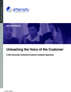 Unleashing the Voice of the Customer - WHITE PAPER A Next Generation Automated Customer Feedback Application