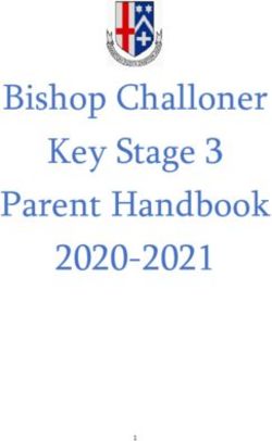 Bishop Challoner Key Stage 3 Parent Handbook 2020-2021