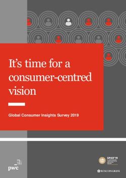 IT'S TIME FOR A CONSUMER-CENTRED VISION - GLOBAL CONSUMER INSIGHTS SURVEY 2019 - PWC