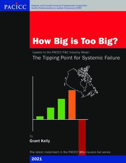 How Big is Too Big? The Tipping Point for Systemic Failure HIH Insurance Limited - PACICC