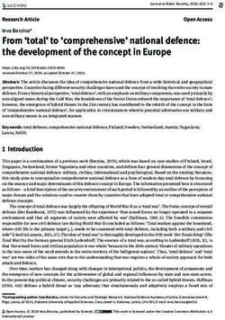From 'total' to 'comprehensive' national defence: the development of the concept in Europe - Sciendo