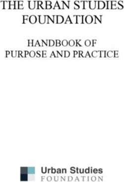 THE URBAN STUDIES FOUNDATION - HANDBOOK OF PURPOSE AND PRACTICE