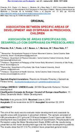 ORIGINAL ASSOCIATION BETWEEN SPECIFIC AREAS OF DEVELOPMENT AND DYSPRAXIA IN PRESCHOOL CHILDREN ASOCIACIÓN DE ÁREAS ESPECÍFICAS DEL DESARROLLO CON ...