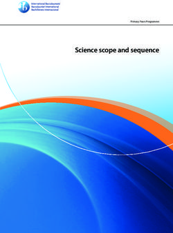 Science scope and sequence