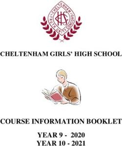 COURSE INFORMATION BOOKLET YEAR 9 - 2020 YEAR 10 2021 - CHELTENHAM GIRLS' HIGH SCHOOL