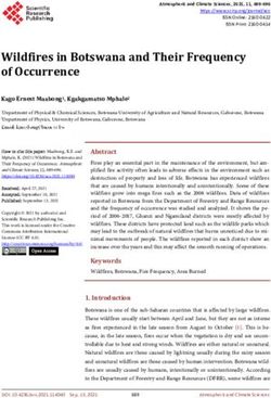 Wildfires in Botswana and Their Frequency of Occurrence