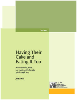 Having Their Cake and Eating It Too - Business Profits, Taxes, and Investment in Canada: 1961 Through 2010