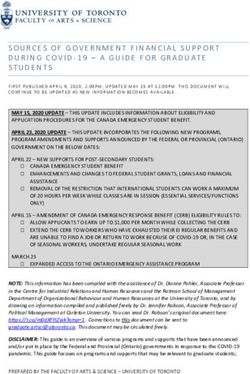 SOURCES OF GOVERNMENT FINANCIAL SUPPORT DURING COVID-19 - A GUIDE FOR GRADUATE - A Guide for Graduate ...