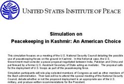 UNITED STATES INSTITUTE OF PEACE - Simulation on Peacekeeping in Kashmir: An American Choice