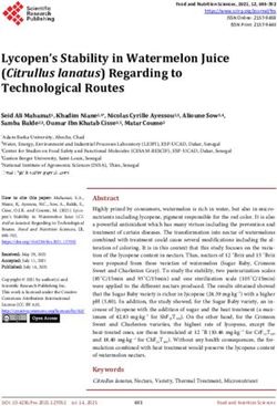 Lycopen's Stability in Watermelon Juice (Citrullus lanatus) Regarding to Technological Routes - Scientific Research Publishing
