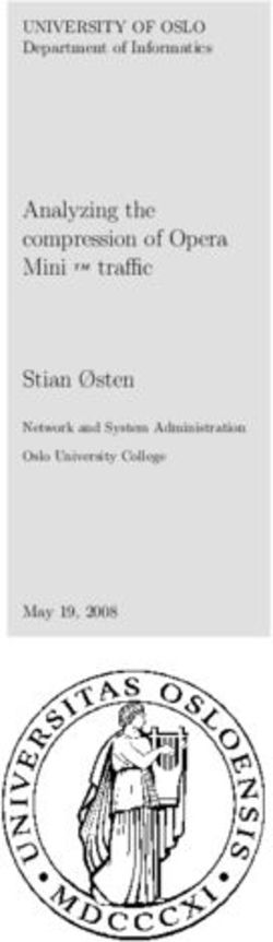 Analyzing the compression of Opera Mini T M traffic Stian Østen - UNIVERSITY OF OSLO Department of Informatics - May 19, 2008