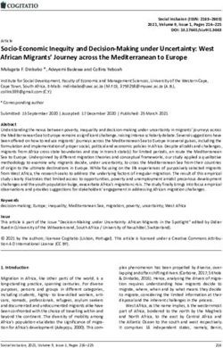 Socio-Economic Inequity and Decision-Making under Uncertainty: West African Migrants' Journey across the Mediterranean to Europe