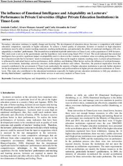 The influence of Emotional Intelligence and Adaptability on Lecturers' Performance in Private Universities (Higher Private Education Institutions) ...