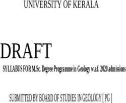 DRAFT UNIVERSITY OF KERALA - SUBMITTED BY BOARD OF STUDIES IN GEOLOGY PG SYLLABUS FOR M.Sc. Degree Programme in Geology w.e.f. 2020 admissions