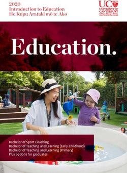 Education - 2020 Introduction to Education He Kupu Arataki mō te Ako - Bachelor of Sport Coaching Bachelor of Teaching and Learning Early ...