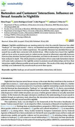 Bartenders and Customers' Interactions. Influence on Sexual Assaults in Nightlife - MDPI