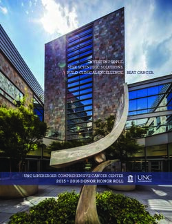 DONOR HONOR ROLL - UNC LINEBERGER COMPREHENSIVE CANCER CENTER - INVEST IN PEOPLE. SEEK SCIENTIFIC SOLUTIONS. BUILD CLINICAL ...