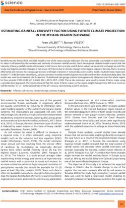 ESTIMATING RAINFALL EROSIVITY FACTOR USING FUTURE CLIMATE PROJECTION IN THE MYJAVA REGION (SLOVAKIA)