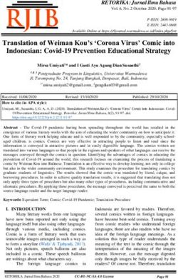 Translation of Weiman Kou's 'Corona Virus' Comic into Indonesian: Covid-19 Prevention Educational Strategy - Ejournal ...