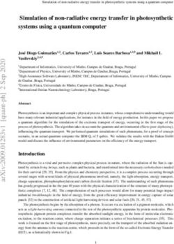 Simulation of non-radiative energy transfer in photosynthetic systems using a quantum computer
