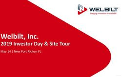 Welbilt, Inc. 2019 Investor Day & Site Tour May 14 | New Port Richey, FL
