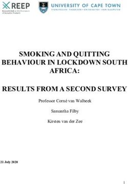 SMOKING AND QUITTING BEHAVIOUR IN LOCKDOWN SOUTH AFRICA: RESULTS FROM A SECOND SURVEY - Professor Corné van Walbeek Samantha Filby Kirsten van der Zee