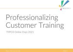Professionalizing Customer Training - TYPO3 Online Days 2021 Show what you can do!