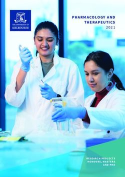 PHARMACOLOGY AND THERAPEUTICS 2021 - RESEARCH PROJECTS HONOURS, MASTERS AND PHD - School of Biomedical ...