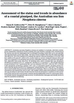 Assessment of the status and trends in abundance of a coastal pinniped, the Australian sea lion - Inter-Research Science Publisher