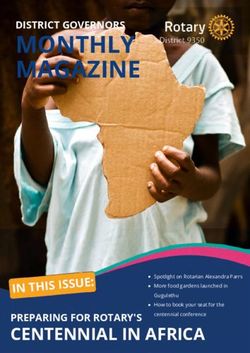 MONTHLY MAGAZINE - CENTENNIAL IN AFRICA PREPARING FOR ROTARY'S - DISTRICT GOVERNORS - Rotary District 9350