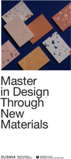 Master in Design Through New Materials - Elisava