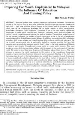 Preparing For Youth Employment In Malaysia: The Influence Of Education And Training Policy
