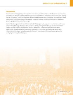 POPULATION DEMOGRAPHICS - City of Toronto