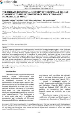 THE THREATS TO NATIONAL SECURITY OF UKRAINE AND POLAND INASSISTING TO THE DEVELOPMENT OF THE CRYPTO-ASSET MARKET: LEGAL ASPECT - Sciendo