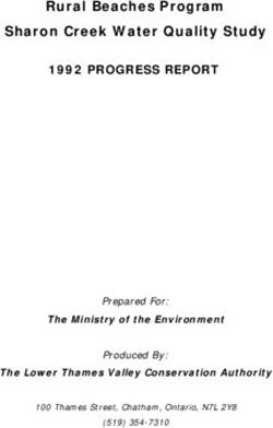 Rural Beaches Program Sharon Creek Water Quality Study - 1992 PROGRESS REPORT - The Ministry of the Environment