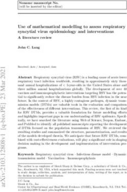 Use Of Mathematical Modelling To Assess Respiratory Syncytial Virus ...