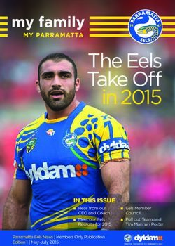 The Eels Take Off in 2015 - IN THIS ISSUE Hear from our CEO and Coach - E-Brochures