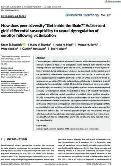 How does peer adversity "Get inside the Brain?" Adolescent girls' differential susceptibility to neural dysregulation of emotion following ...