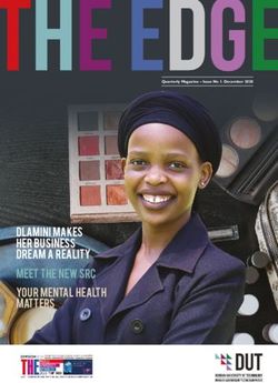 Dlamini Makes Her Business Dream A Reality Meet the new SRC Your Mental Health Matters - Quarterly Magazine - Issue No 1. December 2020
