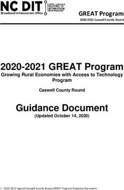 2020-2021 GREAT Program - GREAT Program 2020-2021 Caswell County Round