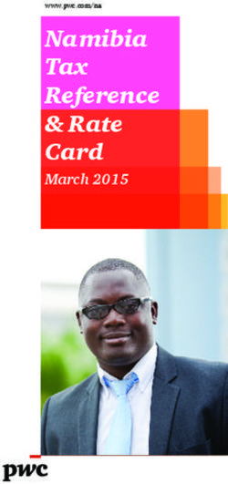 Namibia Tax Reference & Rate Card - March 2015